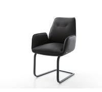 Cantilever Zoa-Flex cuir de vache noir pied cantilever plat noir ressorts ensachés