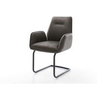 Cantilever Zoa-Flex microvelours anthracite vintage pied cantilever rond noir ressorts ensachés