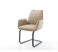Cantilever Zoa-Flex microvelours beige vintage pied cantilever plat noir ressorts ensachés
