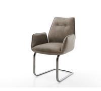 Cantilever Zoa-Flex microvelours taupe vintage pied cantilever plat grafiete ressorts ensachés