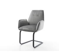 Cantilever Zoa-Flex velours gris pied cantilever plat noir ressorts ensachés