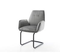 Cantilever Zoa-Flex velours gris pied cantilever rond noir ressorts ensachés
