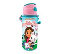KIDS EUROSWAN Gourde aluminium – Gabby et la Maison magique – 600 ml, paille intégrée