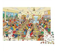 Cantine Chaos Dessin Puzzle, 1000 Pièces pour Adultes Haute Qualité | 70x50cm Amateurs De Puzzles, Cadeau D'anniversaire, Carton, Réduction Du Stress, Découpe Précise
