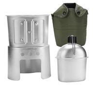 Cantine de l'armée, kit de Cantine, métal en Aluminium 850 ML avec Tasse et poêle, Ensemble Complet cantines l'armée pour Le Camping, la randonnée et Les Aventures en Plein air