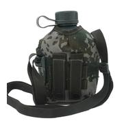 Cantine D'eau De L'armée - Bouteille En Aluminium Avec Couvercle Camouflage, Flacon D'hydratation D'alpinisme | Conteneur De Boisson Isolé D'un Litre, Sangle D'épaule Réglable, Équipement De Loisirs E