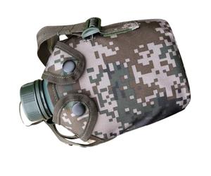 Cantine Militaire Camouflée 1l en Alliage D’Aluminium pour Randonnée | Pochette en Toile à Fermeture Pression, Bouchon Acier Inoxydable, Crochet