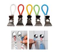 Cantini Clips pour torchons de cuisine 5 pièces, clip pour torchon de cuisine, crochet de serviette de bain, cintre porte-lingettes, crochet de fermeture clip avec œillet Multicolore
