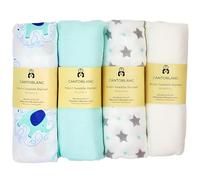 Cantoblanc® Lange Bébé Coton Bambou Emmaillotage 120x120 Gaze Lot de 4