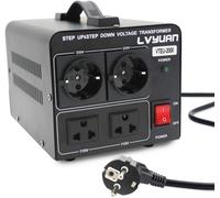 Cantonape 2000 VA Convertisseur de tension 220 V/110 V Transformateur élévateur/Réducteur de tension 2000 Watts USA - Sortie 110/120 Volts 220/230 Volts CA