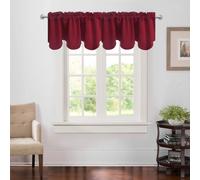 Cantonni re festonn e de No l Aquazolax pour rideau occultant d coratif de cuisine pour salon 52 x 18 pouces Rouge bordeaux 1 panneau