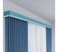 Cantonnière à double voie en aluminium avec support mural décoratif de 1,2 m pour salon, couleur bleue, installation facile avec vis