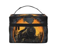 Cantonnière de fenêtre à motif de moteur à vapeur avec passe-tringle - Style vintage - Rideau occultant court pour salon, chambre à coucher, cuisine - 117 x 45 cm