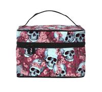 Cantonnière de fenêtre avec passe-tringle - Motif tête de mort - Motif floral - Pour salon, chambre à coucher, cuisine - 117 x 45 cm