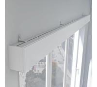 Cantonnière de fenêtre décorative avec système de rails cachés pour montage au plafond ou au mur