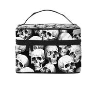 Cantonnière de fenêtre squelette d'Halloween avec passe-tringle - Motif tête de mort et fantômes - Rideau occultant court pour salon, chambre à coucher, cuisine - 117 x 45 cm