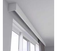 Cantonnière en alliage d'aluminium - 600 cm - Pour décoration de balcon et de bureau - Panneau de tringle droit (blanc) - Traitement de fenêtre Slish