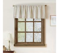 Cantonnière en Faux Lin pour fenêtres de Cuisine, Salon, avec Passe-Tringle, Style Rustique, Rustique, Salle de Bain, Petite fenêtre (137,2 x 38,1 cm, Naturel)