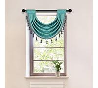 Cantonnière épaisse en Chenille pour Salon et Cuisine Turquoise 76,2 x 55,9 cm