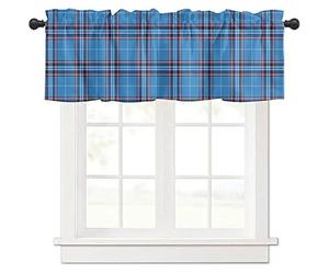 Cantonnière - Non spécifié - Motif écossais - 137 2 x 45 7 cm - Tissu polyester