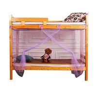 Cantonnière pour lit superposé pour dortoir d'étudiant - Moustiquaire quatre coins - Auvent de lit - Rideau de lit - Violet clair