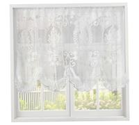 Cantonnières de fenêtre, rideaux de cantonnière 31, 5 x 25, 6 pouces cantonnières fenêtre brodées fleurs rideaux en dentelle blanche avec bordure en perles tringle décorative pour cuisine café