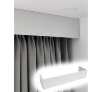 Cantonnières, Tringle à Rideaux de Plafond - Coffret occultant pour Chambre et Salon - 4,6 m (15 pi) - Décoration de Rideaux Blancs - Cassettes élégantes pour Une intimité Accrue