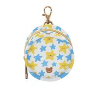 Cantoon Étui de rangement pour tétine de bébé avec fermeture éclair et clip Motif étoiles Bleu/jaune
