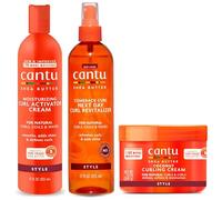 Cantu Comeback Curl Next Day Curl Revitaliseur de boucles au beurre de karité, crème activatrice de boucles et crème à friser à la noix de coco (lot de 3)