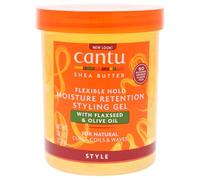 Cantu Gel coiffant au beurre de karité graines de lin + huile d'olive 524 g (rétention d'humidité)