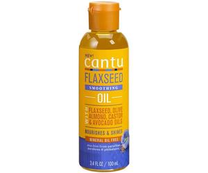 Cantu - Huile Smoothing de Lin - Enrichie en Huiles d'Olive, Amande, Ricin, Avocado - Nourrit et Protège les Cheveux - Pour Tous Types de Cheveux - 100 ml