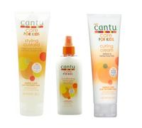 Cantu - Lot de 3 soins capillaires doux - enfant - crème de boucles/démêlant/gel coiffant
