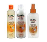 Cantu - Lot de 3 soins capillaires doux - enfant - shampoing/après-shampoing/démêlant pour cheveux frisés/ondulés, Apaisant,Conditionnement,Hydratant,Nourrissant