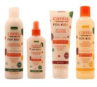 Cantu Lot de 4 soins capillaires doux - enfant/cheveux bouclés - shampoing/après-shampoing/démêlant/gel coiffant