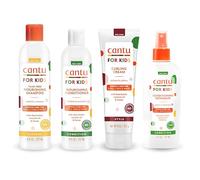 Cantu Lot de 4 soins capillaires doux - enfant/cheveux bouclés - shampoing/après-shampoing/démêlant/gel coiffant