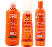 Cantu Shea Butter Hydratant Curl Activator Cream, Wave Whip Curling Mousse & Hydrating Cream Conditioner Combo (Lot de 3)
