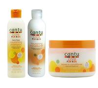 Cantu Soin pour les Enfants Soin Doux pour Texturé Shampooing Cheveux+Après-shampooing+Revitalisant sans Rinçage Lot de 3
