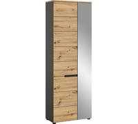 Canu armoire de rangement 1 porte chêneReproduction, miroir.