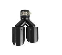 canule echappement Silencieux d'échappement universels en fibre de carbone, en forme de Y, à double sortie, en acier inoxydable noir Embout Tuyau De Sortie Pot D'échappement(51mm-76mm-Right)