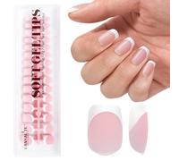 Canvalite Lot de 180 faux ongles courts et carrés à presser - Ongles en gel pré-peints blanc à pointe française - Pas besoin de lime, cadeau de manucure pour femme - Colle non incluse