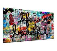 Canvas Art Life is Beautiful Pop Art Impression sur toile Impression sur toile Décoration murale 120 x 60 cm Sans Cadre