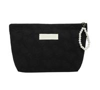 Canvas Beauty Fashion Flower Cosmetic Pouch Storage for Travel and Work Canvas, Noir , Beauté de masse