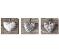 Canvas Coeur Gris 20X60