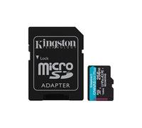 Kingston Technology Carte microSDXC Canvas Go Plus Gen4 200 Mo/s A2 U3 V30 256 Go + adaptateur