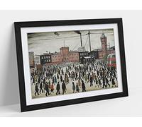CANVAS MONKEY Going To Work Picture Impression murale encadrée style Ls Lowry - A1 - Cadre noir