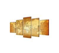 Canvas muurdruk print set wereldkaart 100 x 50 cm241596