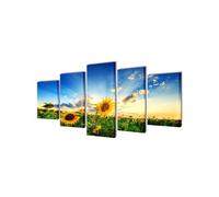 Canvas muurdruk print zonnebloem 200 x 100 cm241573