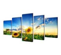 Canvas muurdruk print zonnebloem 200 x 100 cm241573