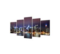 Canvas muurdruk set Kleurrijke New York skyline 200 x 100 cm241551