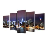 Canvas muurdruk set Kleurrijke New York skyline 200 x 100 cm241551 Multicolore G
